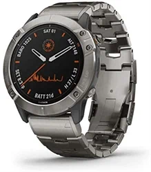שעון ספורט גרמין פניקס 6 ספיר רצועת טיטניום Garmin Fenix 6 Sapphire Titanium with titanium bracelet