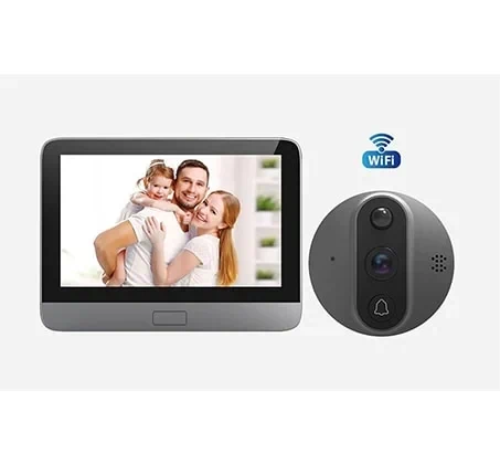 עינית WIFI דיגיטלית מקליטה לדלת – מסך בגודל 4.3" – ראית לילה וחיישן תנועה